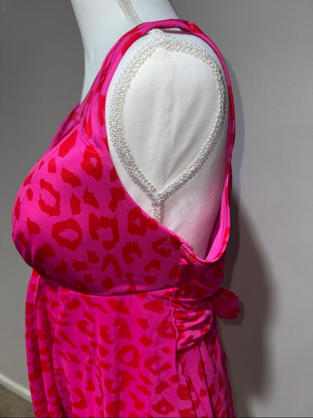 Lane Bryant Hot Pink & Bright Pink Animal Print One-Piece Swimdress - Picture 7 of 13